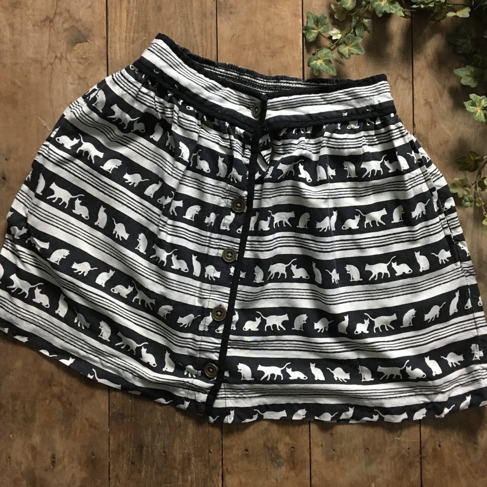 Urban Outfitters Cat Print Mini Skirt